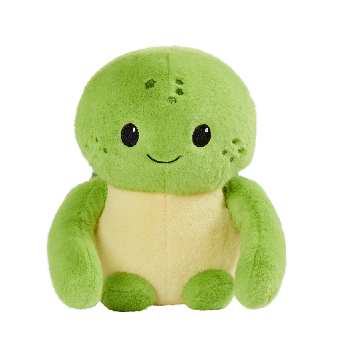 Cute green Speedy the Turtle Boomeez front view with arms out by the sides
