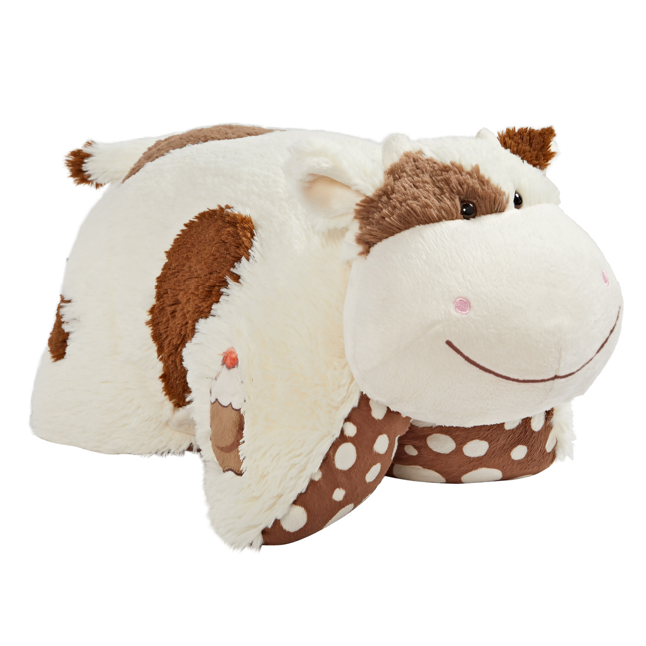 black and white dog plush toy