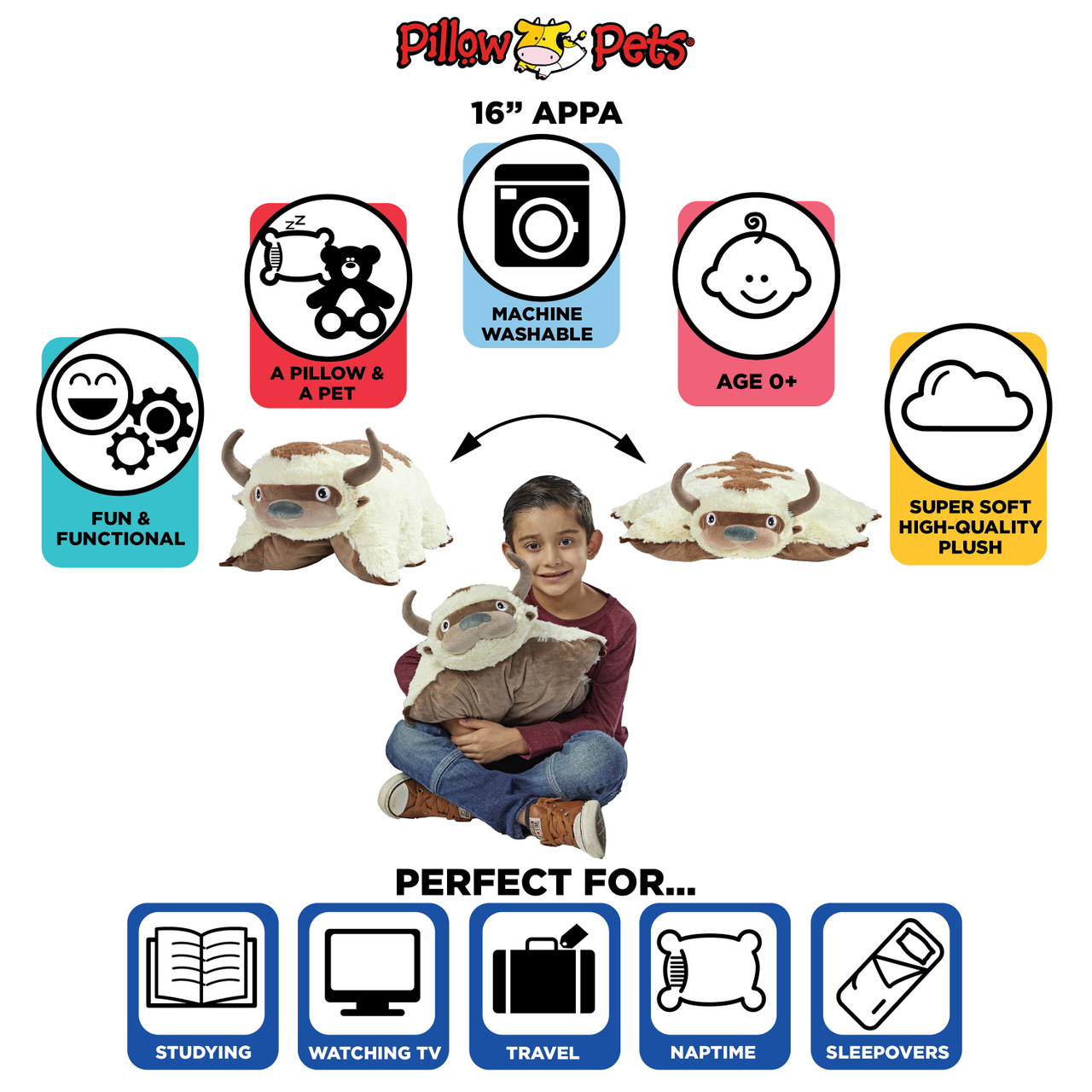 Appa Pillow Pet 16 inch Large Plush Stuffed Animal Pillow