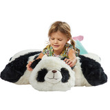 Jumbo 30" Comfy Panda Pillow Pet Lifestyle Image