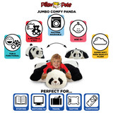 Jumbo 30" Comfy Panda Pillow Pet Infographic Image