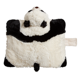 Comfy Panda Pillow Pet unfolded into a plush pillow back view Image.