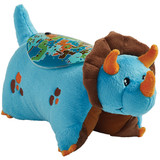 Blue Dinosaur Sleeptime Lite folded in plush character form.