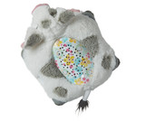 Back view of the Pua Sleeptime Lite featuring white and gray plush and the built-in light projector panel.