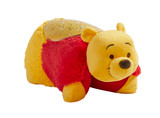 Winnie the Pooh Sleeptime Lite in plush character form featuring Pooh's golden-yellow fur, red shirt, embroidered eyes, and cheerful smile.