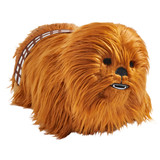 Chewbacca Pillow Pet folded in plush character form, featuring Chewbacca's soft brown fur, blue bandolier, embroidered eyes, black nose, and signature furry look.
