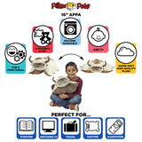 Infographic highlighting the Appa Pillow Pet's super-soft plush, pet-to-pillow design, and uses for reading, travel, naps, and sleepovers.