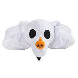 Zero Pillow Pet unfolded into a soft plush pillow with Zero's head at one end and his white body extending across the pillow.