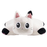 Pandy Paws Pillow Pet unfolded into a soft plush pillow with Pandy Paws' head at one end and a black and white body extending across the pillow.