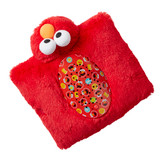 Back view of the Elmo Sleeptime Lite unfolded in pillow shape, showing the built-in projector panel on its back.