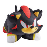 Shadow the Hedgehog Pillow Pet in plush character form, featuring his black fur with red stripes, red eyes, white gloves, and hover shoes.