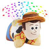 Woody Sleeptime Lite Pillow Pet plush with cowboy hat, projecting colorful rainbow stars.