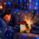 Woody Sleeptime Lite Lifestyle image with little boy sleeping and the night light shining rainbow stars in the bedroom