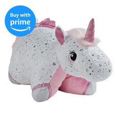 Pillow Pets Glow Pets Unicorn Purple/Tie-Dye Light-up Plush Toy, Tested  Oct/21!!