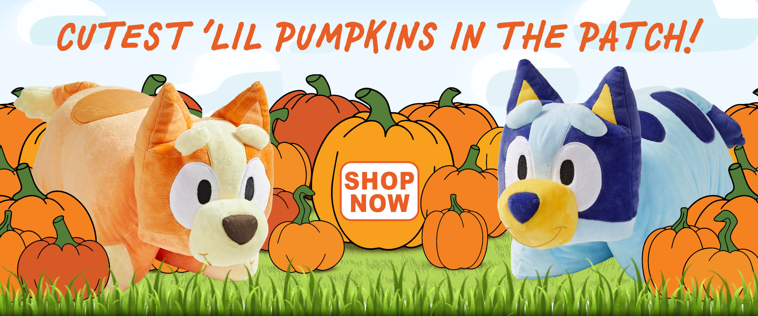 Cutest little Pumpkins in the patch! Click here to order Bluey and Bingo Pillow Pets today!