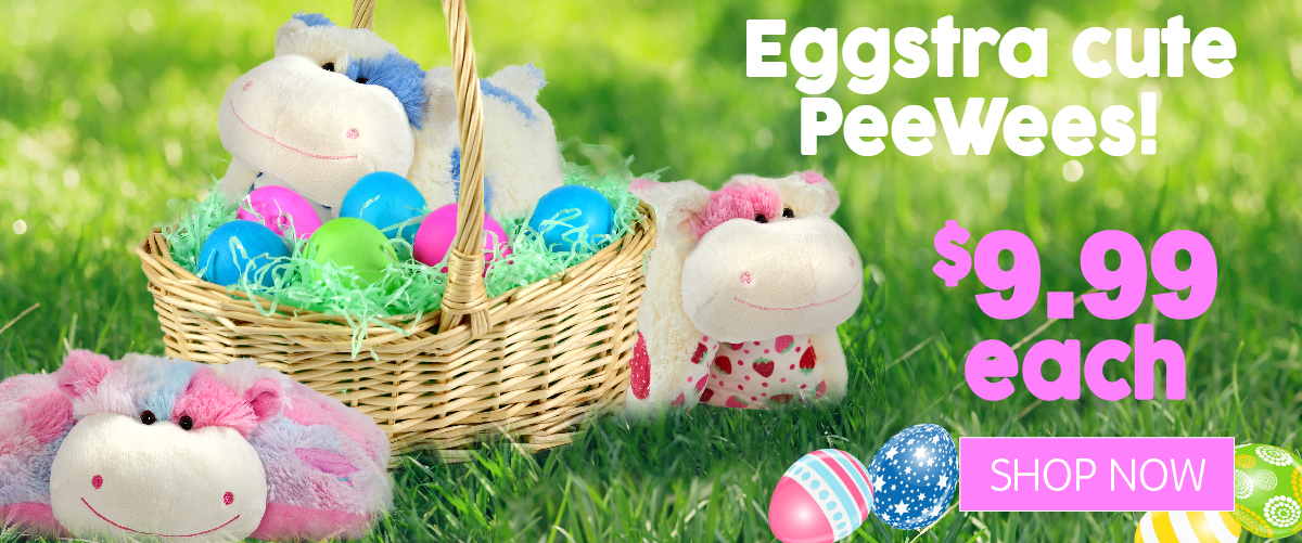 Click here to shop Eggstra Cute PeeWee Pillow Pets! Only $9.99 each. Shop now!