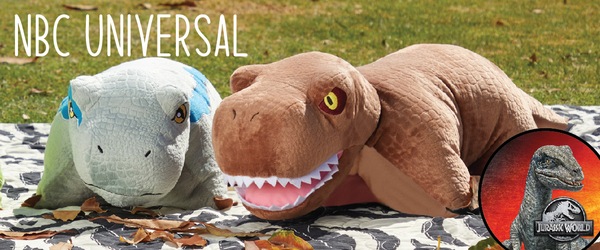 Click here to shop for NBC Universal Pillow Pet characters, including Jurassic World T-Rex and Blue Pillow Pets!