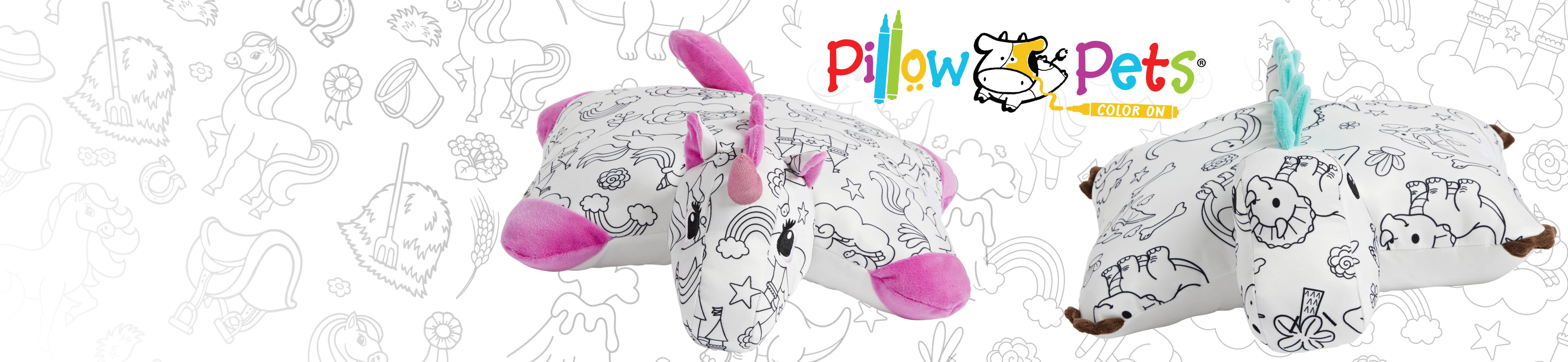 image of the Color On Pillow Pets with the logo