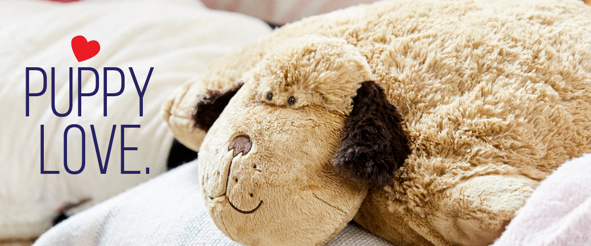 Click here to shop Puppy Pillow Pets! The Snuggly Puppy Pillow Pet is full of puppy love!