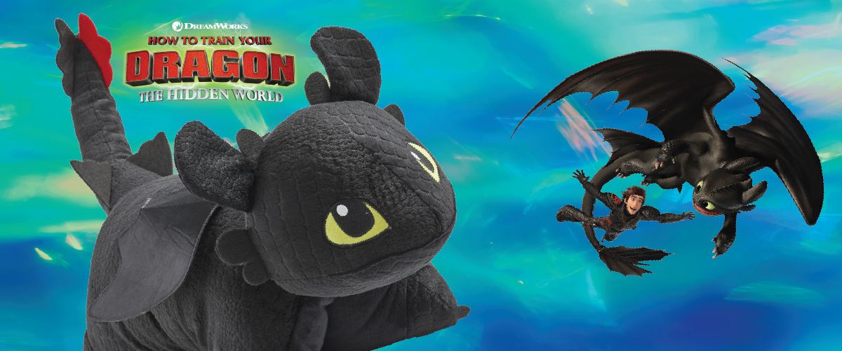 Click here to shop How to Train Your Dragon Pillow Pets, including Toothless the black Night Fury dragon!