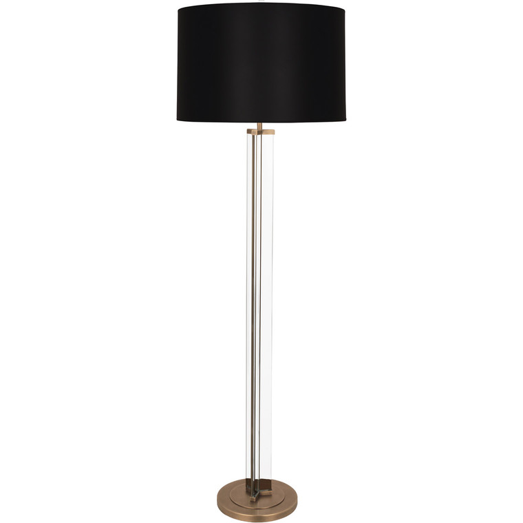 Robert Abbey Fineas Floor Lamp in Clear Glass and Aged Brass 473B