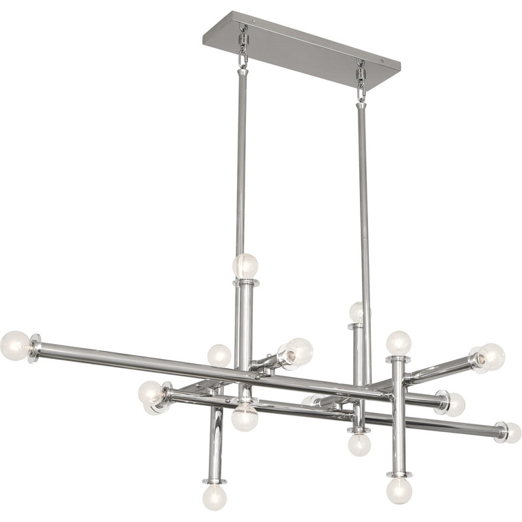 Robert Abbey Jonathan Adler Milano Chandelier in Polished Nickel Finish w/ Lucite Accents S803