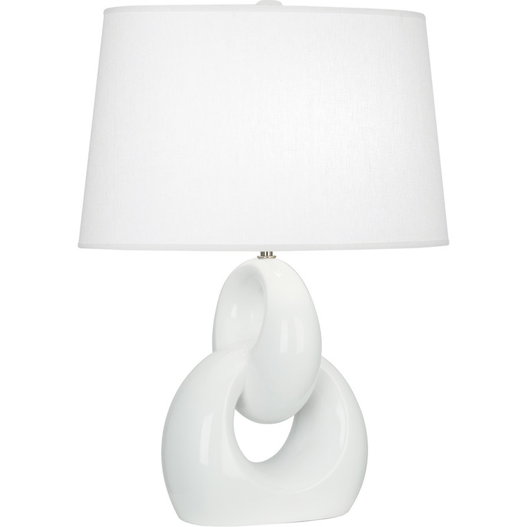 Robert Abbey Lily Fusion Table Lamp in Lily Glazed Ceramic with Polished Nickel Accents LY981
