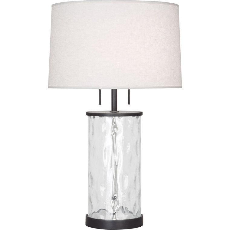 Robert Abbey Gloria Table Lamp in Deep Patina Bronze Finish with Wavy Glass Body Z1440
