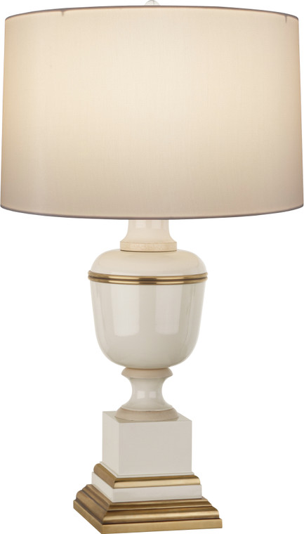 Robert Abbey Annika Table Lamp in Ivory Lacquered Paint with Natural Brass and Ivory Crackle Accents 2601X