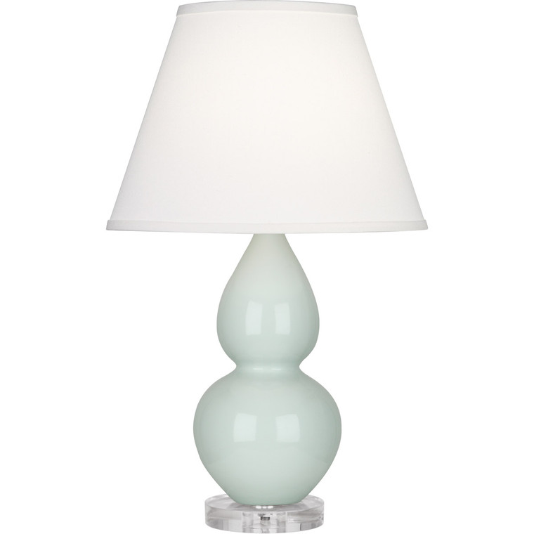 Robert Abbey Celadon Small Double Gourd Accent Lamp in Celadon Glazed Ceramic with Lucite Base A788X