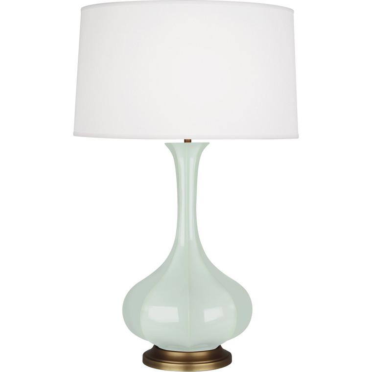 Robert Abbey Celadon Pike Table Lamp in Celadon Glazed Ceramic with Aged Brass Accents CL994