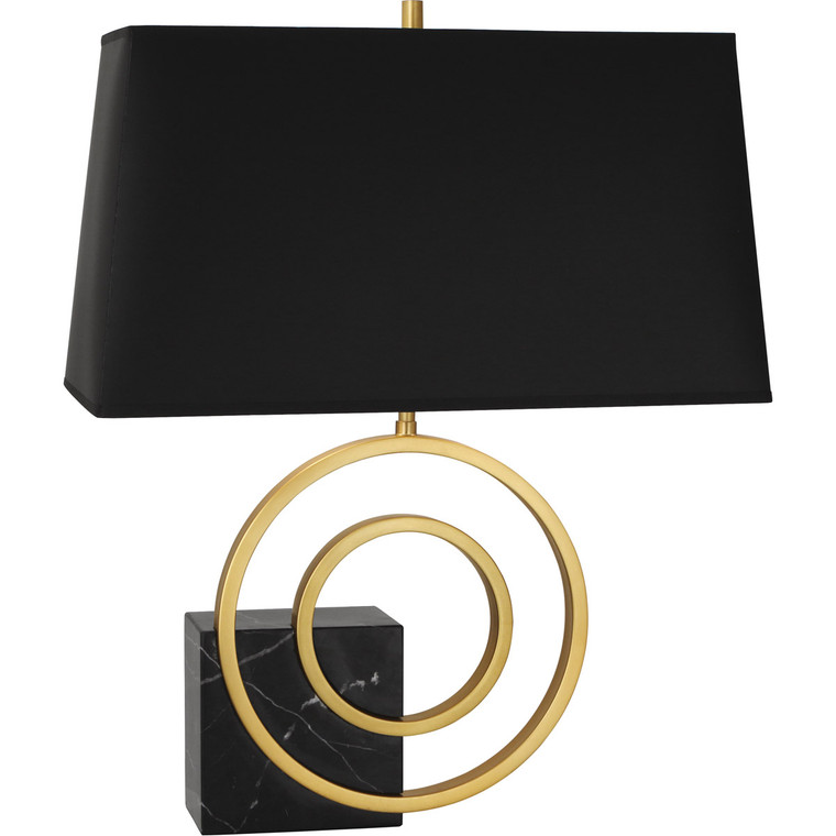 Robert Abbey Jonathan Adler Saturn Table Lamp in Antique Brass Finish w/ Black Marble Accent R911B