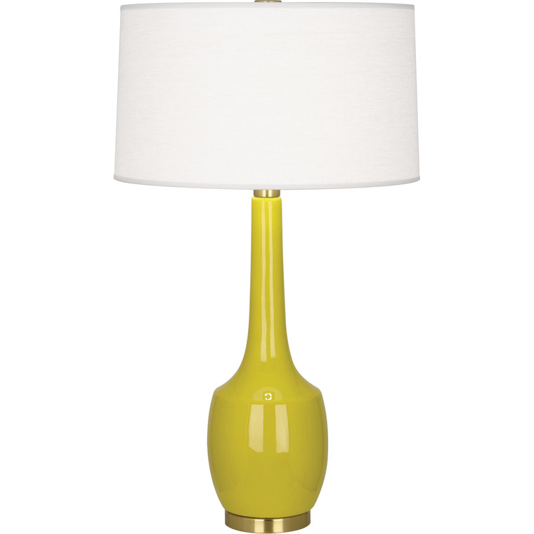 Robert Abbey Citron Delilah Table Lamp in Citron Glazed Ceramic with Antique Brass Finish CI701