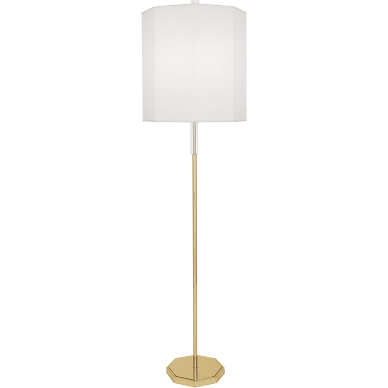 Robert Abbey Kate Floor Lamp in Modern Brass Finish with Clear Crystal Accents