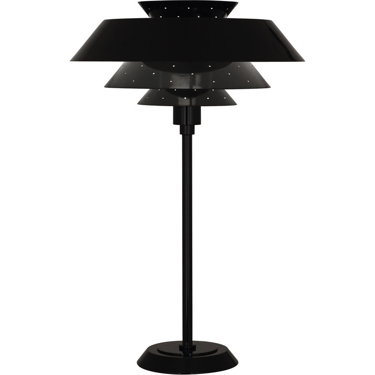 Robert Abbey Pierce Table Lamp in Piano Black Gloss Finish