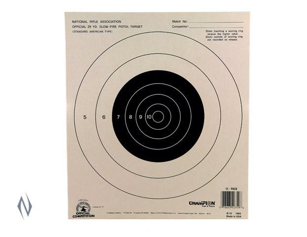 CHAMPION - CHAMPION TARGET NRA 25YD PISTOL SLOW FIRE 100 PACK - SKU ...