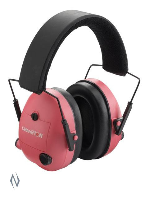 CHAMPION EAR MUFFS ELECTRONIC PINK CH40975 Shooting Gear Earmuffs