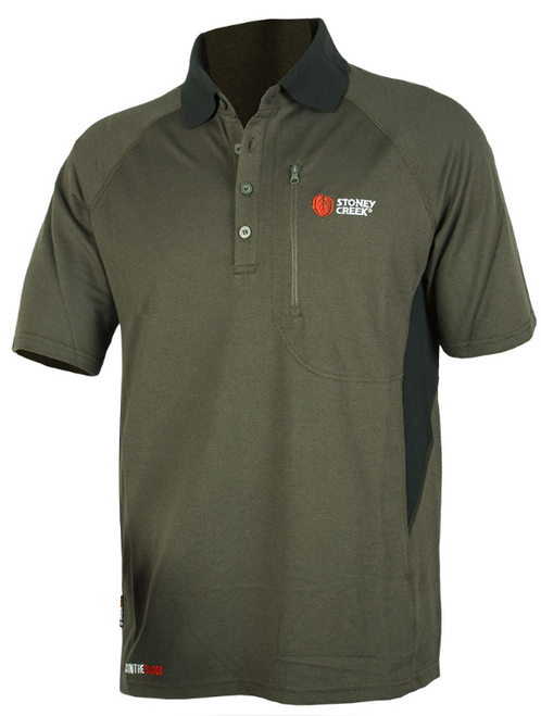 STONEY CREEK Q-WICK DRY POLO BAY/BLK - SKU: 1233-5XL