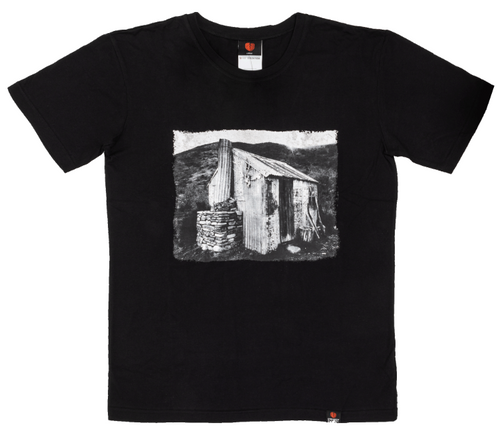 STONEY CREEK MENS HUNTING HUT TEE BLACK - SKU: LBM-8104-THH-S