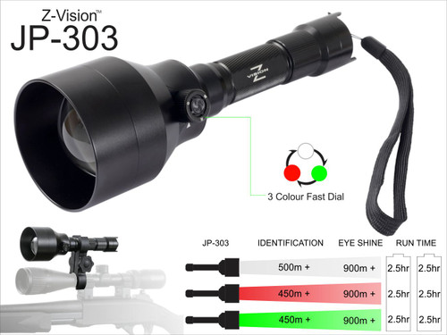 Z-VISION 3 IN 1 TORCH  - LED COLOURS  - SKU: JP-303