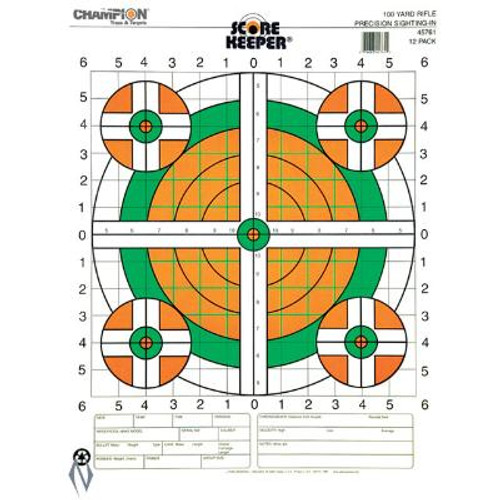CHAMPION TARGET 100YD SIGHT IN RIFLE FLURO 12 PACK - SKU: CH45761