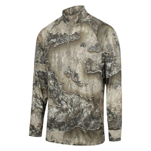 RIDGELINE MENS PERFORMANCE L/S QTR ZIP TOP EXCAPE CAMO - LARGE - SKU: RLCLSMLEX3