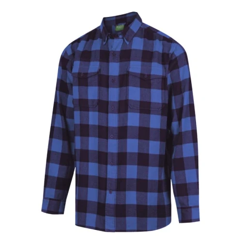 RIDGELINE - MENS ORGANIC CHECK SHIRT BLUE SMALL - SKU : RLCCSOGBLU1