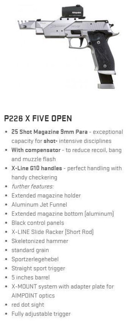 SIG SAUER - X-Five Supermatch Open 9mm red dot sight 10-round magazine - SKU: ONX133
