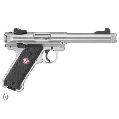 RUGER MKIV 22LR TARGET THREADED STAINLESS 140MM - SKU: MKIV512TB