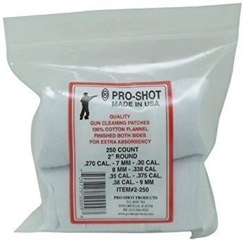 Proshot 270-38 cal Round Patches 250 Pack - SKU: 2-250