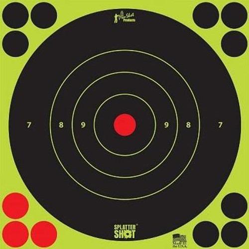 ProShot Splatter Shot 12 inch Green Bullseye Target - 5 Pack - SKU: 12B-GREEN-5PK