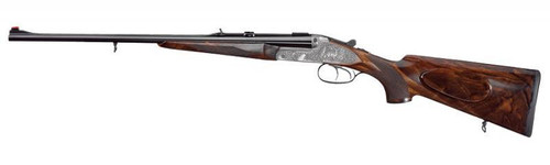 Merkel model 161E side-by-side sidelock Rifle in 9.3x74R with game scene engraving - SKU: M161E-9.3