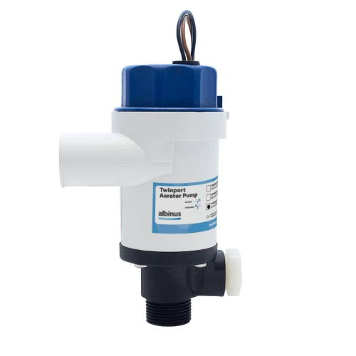 Albin Group Twinport Aerator Pump - 1100 GPH - 12V
