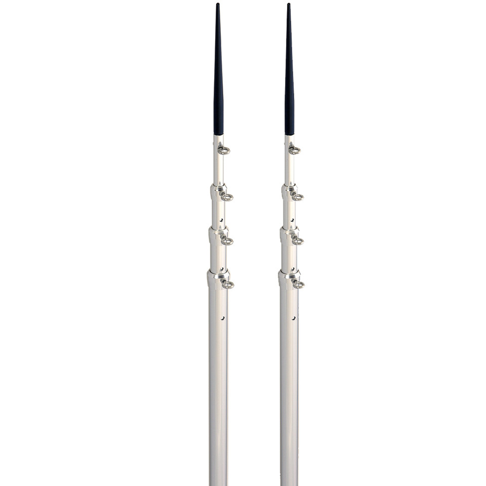 Lee's 16.5' Bright Silver Black Spike Telescopic Poles f/Sidewinder